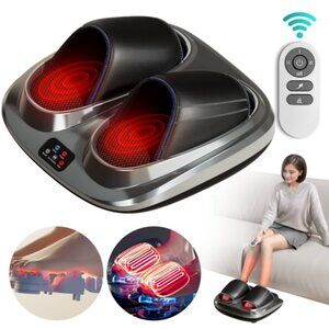Foot Massager with Heat and Deep Kneading Therapy, Air Compression, Vibration